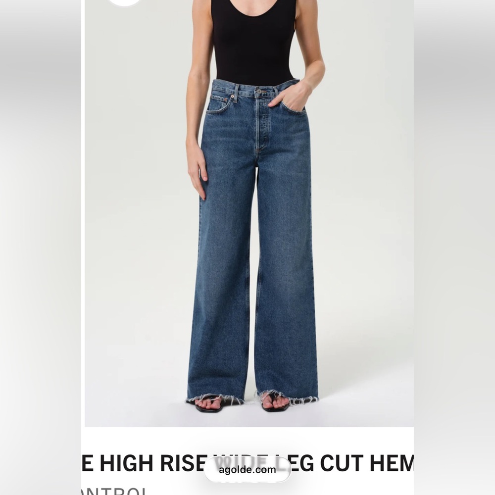 Agolde Dark Blue Wide Leg Jeans
